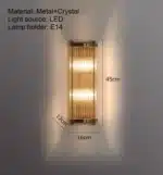 Chinese style minimalist creative glass crystal wall lamp for living room/bedroom/hallway/hotel lobby lighting – in a cozy