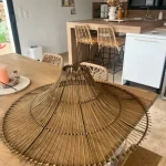 Kasa Handwoven Bamboo Pendant Light - Japanese Straw Hat Ceiling Light for Dining Room, Kitchen Island and Living Room