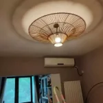 Kasa Handwoven Bamboo Pendant Light - Japanese Straw Hat Ceiling Light for Dining Room, Kitchen Island and Living Room