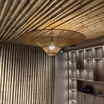 Kasa Handwoven Bamboo Pendant Light - Japanese Straw Hat Ceiling Light for Dining Room, Kitchen Island and Living Room