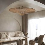 Kasa Handwoven Bamboo Pendant Light - Japanese Straw Hat Ceiling Light for Dining Room, Kitchen Island and Living Room