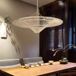 Kasa Handwoven Bamboo Pendant Light - Japanese Straw Hat Ceiling Light for Dining Room, Kitchen Island and Living Room