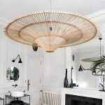 Kasa Handwoven Bamboo Pendant Light - Japanese Straw Hat Ceiling Light for Dining Room, Kitchen Island and Living Room