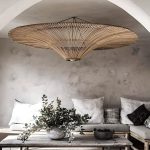 Kasa Handwoven Bamboo Pendant Light - Japanese Straw Hat Ceiling Light for Dining Room, Kitchen Island and Living Room