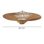 Kasa Handwoven Bamboo Pendant Light - Japanese Straw Hat Ceiling Light for Dining Room, Kitchen Island and Living Room