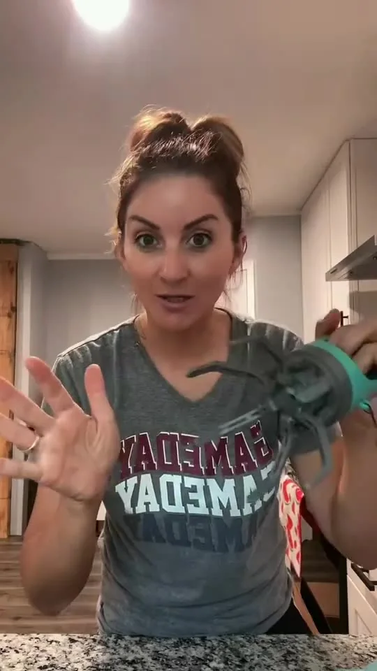 Handling it one-handed in the kitchen